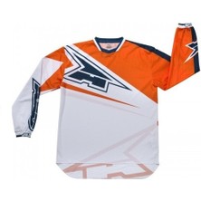 İşte Buradayız Axo - Motıon Tony Cairoli TC222 Motocross Jersey White-Orange-Blue L