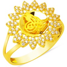 Bilezikci Taşlı 14 Ayar Altın Tuğralı Yüzük