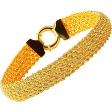 Bilezikci 6 Sıra Halat Örgü Altın Bileklik