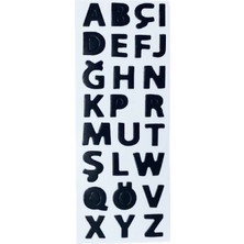 Limmy Sticker Kabartmalı Stiker Defter, Planlayıcı Etiket Siyah Harfler (CB398) 16X7 cm