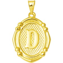 Bilezikci 14 Ayar Italyan D Harfi Altın Kolye Ucu