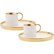 Karaca Levin Beyaz 2 Kişilik Kahve Fincan Takımı 100 ml