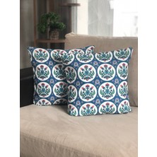 Desenizmir Dekoratif Kırlent Kılıfı Çini Desen 2'li
