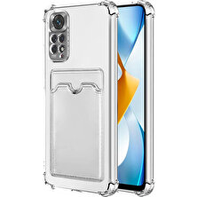 Case World Xiaomi Redmi Note 11 Kapak Kamera Korumalı Kartlıklı Darbe Emici Özellikli Şeffaf Silikon Kılıf