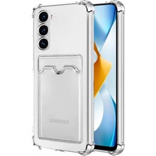 Case World Samsung Galaxy S23 Kapak Kamera Korumalı Kartlıklı Darbe Emici Özellikli Şeffaf Silikon Kılıf