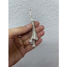 Kazzaze Gümüş Kazaziye Burgu Zincirli Bordo Detaylı Beş Sallantılı Tesbih Püskülü