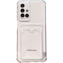 Case World Samsung Galaxy A71 Kapak Kamera Korumalı Kartlıklı Darbe Emici Özellikli Şeffaf Silikon Kılıf