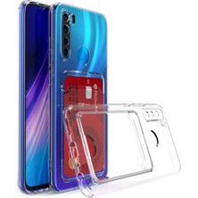 Kzy Xiaomi Redmi Note 8 ile Uyumlu Kapak Kamera Korumalı Kartlıklı Darbe Emici Özellikli Şeffaf Silikon Kılıf