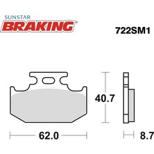 Ebc Yarı Metalik Arka Fren Balatası / Yamaha / Xsr / 125CC / Arka  / 2016-2017-2018-2019-2020
