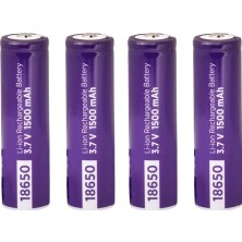 Power-Xtra 18650 3.7V 1500MAH Li-Ion Başlıklı Şarjlı Pil 4 Adet