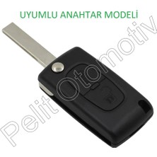 Pelit Otomotiv Peugeot 107 206 207 307 308 Süperlüx Anahtar Kılıfı 2 Tuşlu Mavi