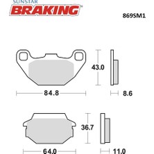 Ebc Yarı Metalik Fren Balatası / Sym / Joyrıde / 200CC / Arka  / 2001-2002-2003-2004-2005-2006-2007-2008-2009