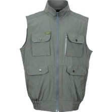 Erkekler İçin Sanalbolluk Gri Renk Lastikli Bel Yelek Yakalı ve Havalı İç Astar