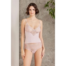 Pierre Cardin 360 Kadın Ip Askılı Atlet Külot Takım-Pudra