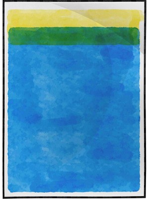 SHOP365 Fırça Darbeleri Yeşil Mavi Sarı Modern Poster P-001866