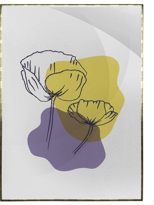 SHOP365 Yapraklar ve Şekiller Modern Poster P-001289