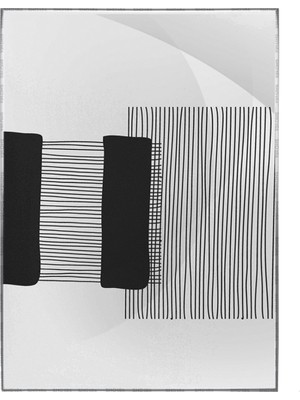 SHOP365 Şekiller ve Çizgiler Mavi Gri Siyah Renkler Modern Poster P-001906