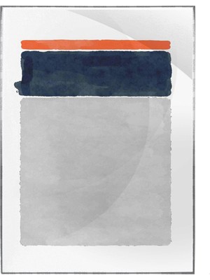 SHOP365 Fırça Darbeleri Turuncu Lacivert Gri Renkler Modern Poster P-002058