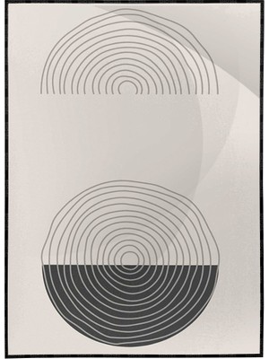 SHOP365 Şekiller ve Çizgiler Krem Gri Renkler Modern Poster P-002133