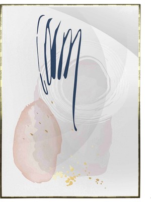 SHOP365 Şekiller Sulu Boya Görünümlü Pastel Renkli Modern Poster P-004451