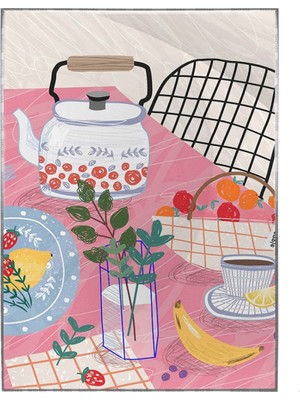 SHOP365 Meyve ve Sebzeler Dekoratif Illüstrasyon Poster P-001722