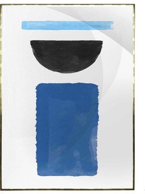 SHOP365 Şekiller Mavi Siyah Renkler Modern Poster P-003308