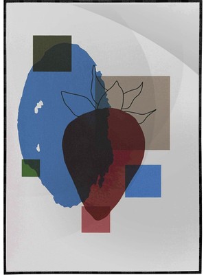 SHOP365 Çiçek Mavi Kırmızı Renkler Modern Poster P-003634