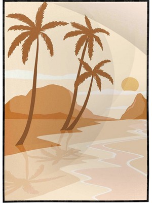 SHOP365 Renkli Plaj Manzara Modern Sanat Tuval Poster P-003635