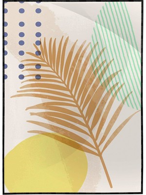 SHOP365 Palmiye Yaprakları ve Şekiller Açık Tonlar Modern Poster P-003833