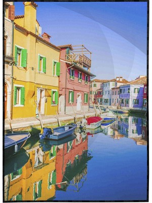 SHOP365 Italya Venedik Renkli Evler Su Kanalı ve Manzara Poster P-000066