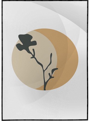 SHOP365 Yapraklar ve Şekiller Karışık Renkler Modern Poster P-000764