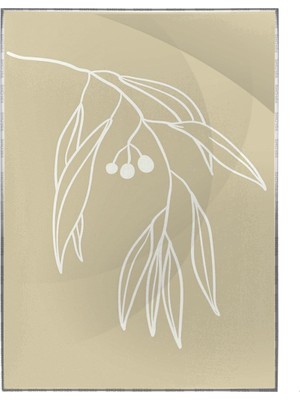 SHOP365 Yapraklar ve Şekiller Karışık Renkler Modern Poster P-001049