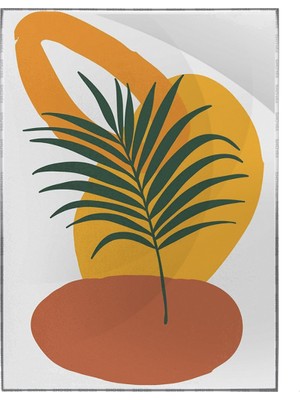 SHOP365 Yapraklar ve Şekiller Karışık Renkler Modern Poster P-000937