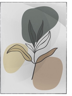 SHOP365 Yapraklar ve Şekiller Karışık Renkler Modern Poster P-001016