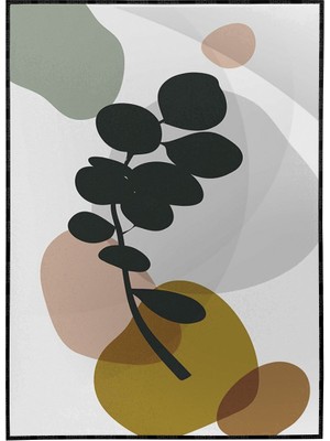 SHOP365 Yapraklar ve Şekiller Karışık Renkler Modern Poster P-001018