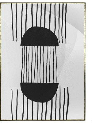 SHOP365 Şekiller Çizgiler Gri Siyah Renkler Modern Poster P-001894