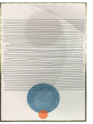SHOP365 Şekiller Krem Mavi Turuncu Renkler Modern Poster P-001817