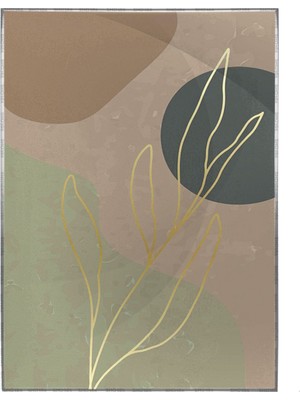 SHOP365 Yaprak ve Şekiller Koyu Renkler Modern Poster P-001520