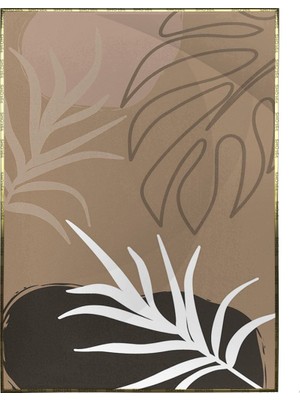 SHOP365 Yapraklar ve Şekiller Karışık Renkler Modern Poster P-003457