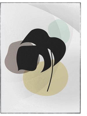 SHOP365 Yapraklar ve Şekiller Karışık Renkler Modern Poster P-003484