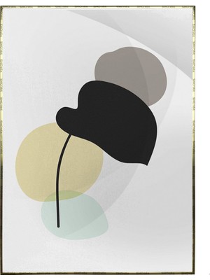 SHOP365 Yapraklar ve Şekiller Karışık Renkler Modern Poster P-003485