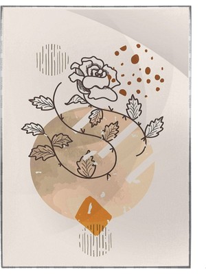 SHOP365 Gül Gri Turuncu Kırmızı Renkler Modern Poster P-004372