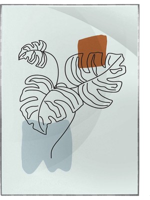 SHOP365 Doğa Yaprak ve Şekiller Mavi Renkler Modern Dekoratif Poster P-004263