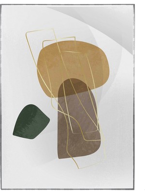 SHOP365 Altın Renkli Şekiller Modern Poster P-004160