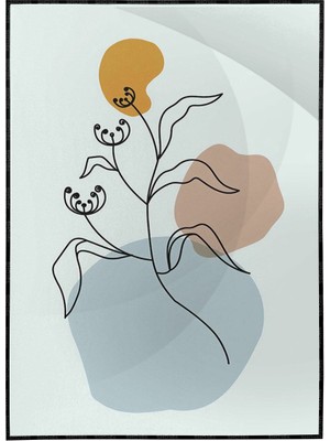 SHOP365 Doğa Bitki ve Şekiller Mavi Renkler Modern Dekoratif Poster P-004268