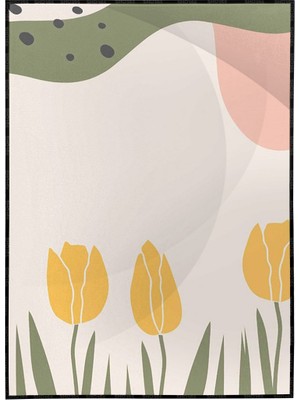 SHOP365 Laleler ve Şekiller Pastel Renkler Modern Poster P-000347