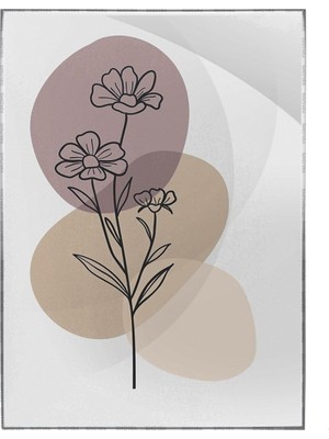 SHOP365 Çiçekler Bitki Botanik Illüstrasyon Poster P-000711