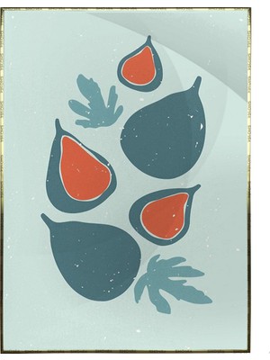 SHOP365 Incirler Mavi Turuncu Pastel Renkler Modern Poster P-000435