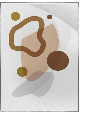 SHOP365 Yapraklar ve Şekiller Karışık Renkler Modern Poster P-001013