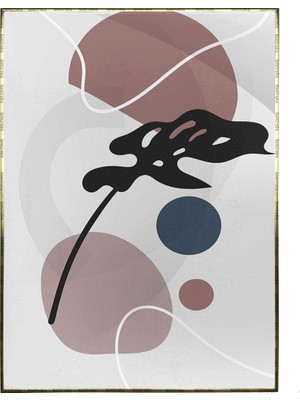 SHOP365 Yapraklar ve Şekiller Karışık Renkler Modern Poster P-001000